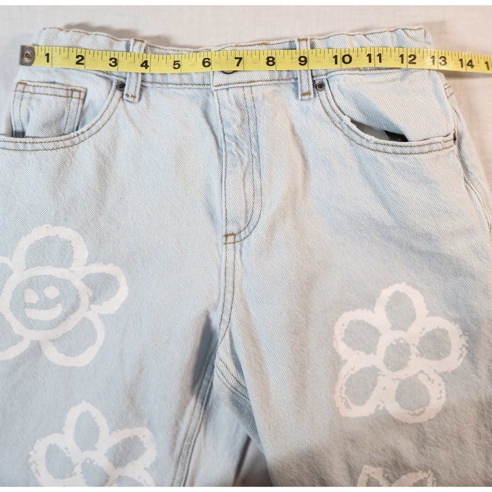 Pacsun Size‎ 14 Kids Jeans Floral Flowers  Jean Straight Blue Denim - Picture 3 of 7